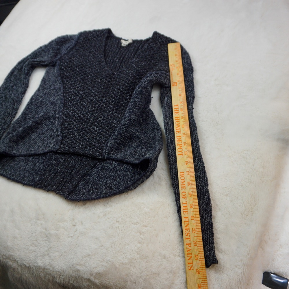 Helmut Lang Wool Silk Knit V Neck Sweater Hi Low Hem Long Sleeve Women Size P XS - Picture 7 of 9